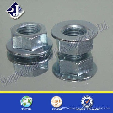 Hex Flange Nut with Zinc Blue